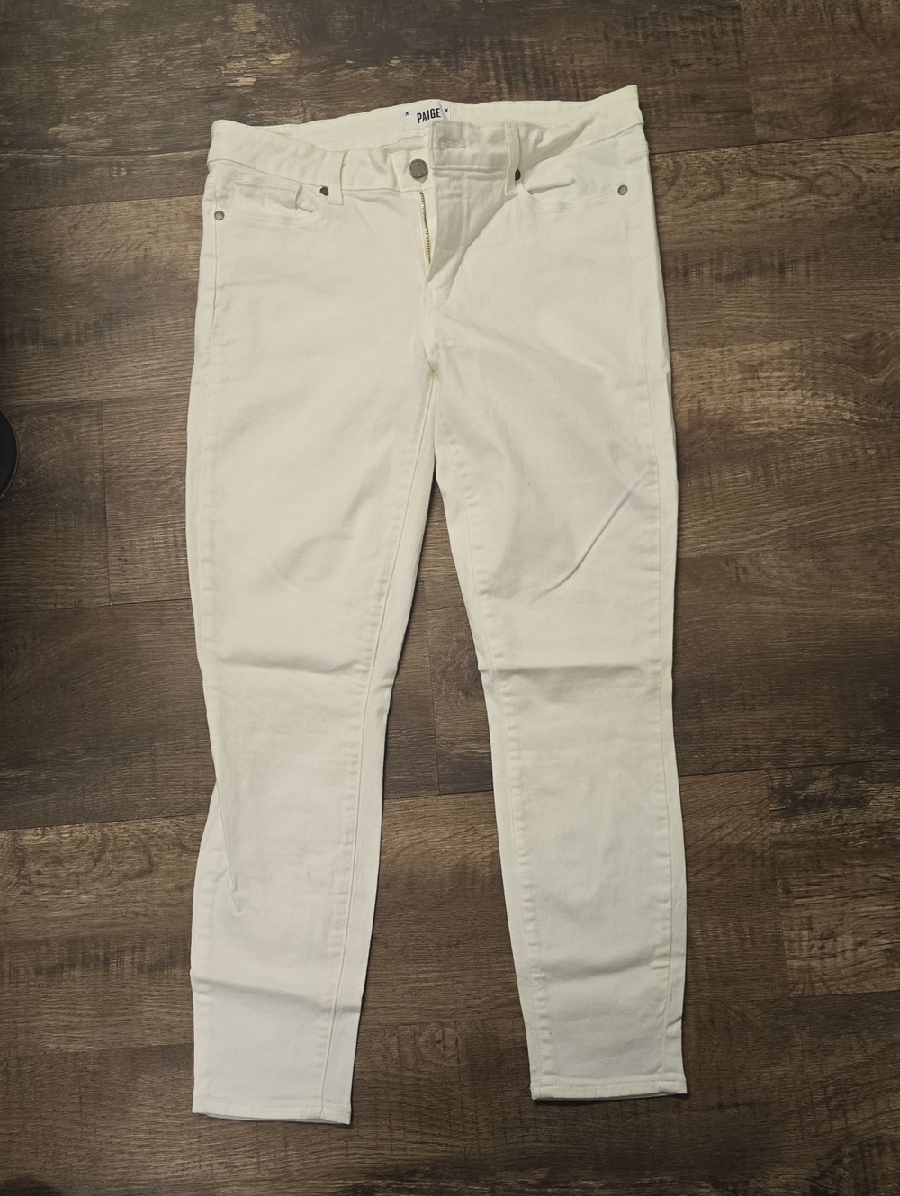 PAIGE White Slim Leg Jeans